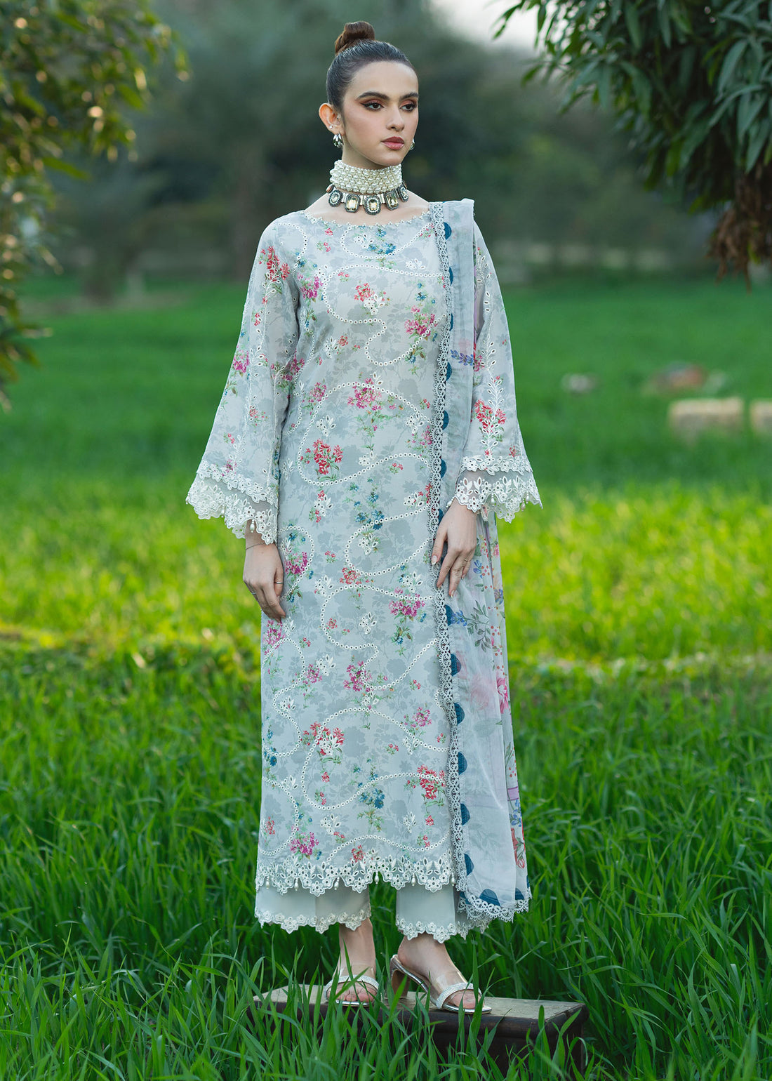 Sardinia | Printkari Lawn Edit 25 | Silver Bush by Sardinia - Designer Dress - Type: Ladies Clothes - Available at Libayah - 100% Original