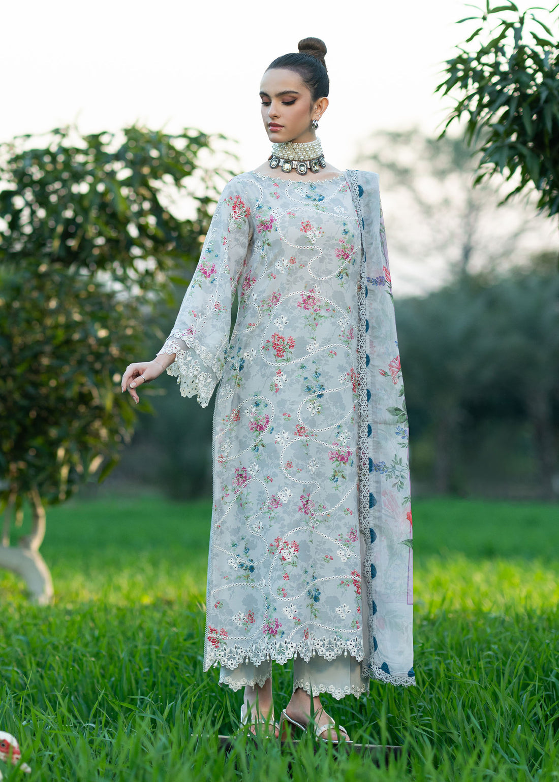 Sardinia | Printkari Lawn Edit 25 | Silver Bush by Sardinia - Designer Dress - Type: Ladies Clothes - Available at Libayah - 100% Original
