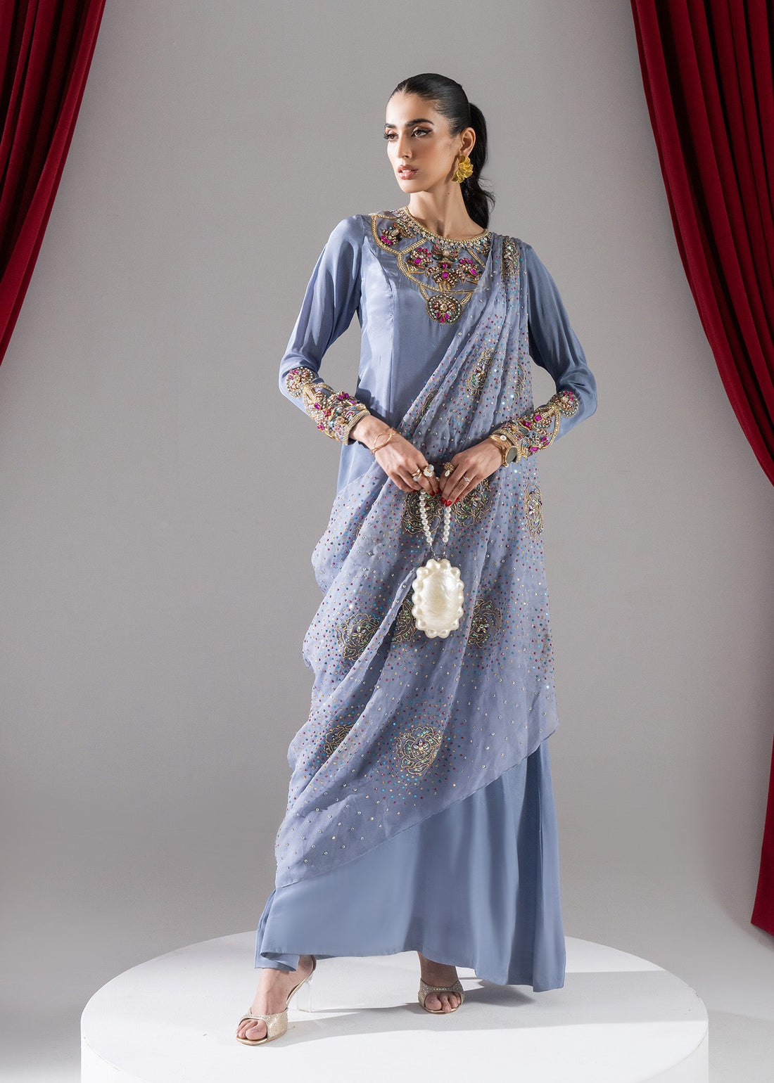 Maria Osama Khan | Celeste 24 Formals | Lune by Maria Osama Khan - Designer Dress - Type: Ladies Clothes - Available at Libayah - 100% Original