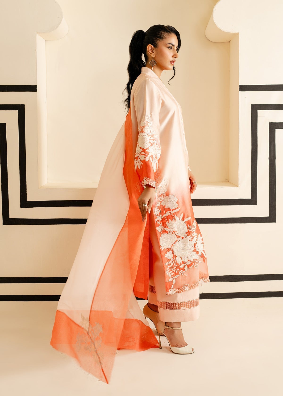 Mahgul | Nooreh Luxe | Ombre Coral by Mahgul - Designer Dress - Type: Ladies Clothes - Available at Libayah - 100% Original