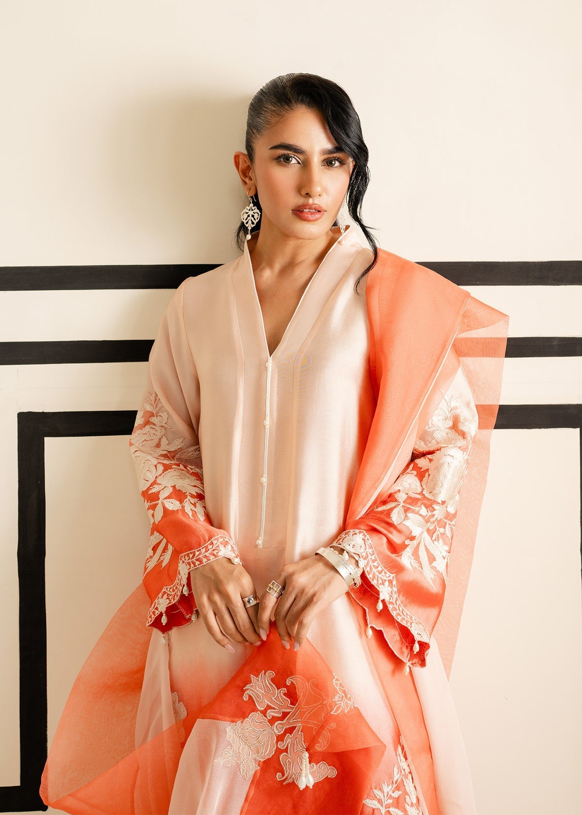 Mahgul | Nooreh Luxe | Ombre Coral by Mahgul - Designer Dress - Type: Ladies Clothes - Available at Libayah - 100% Original
