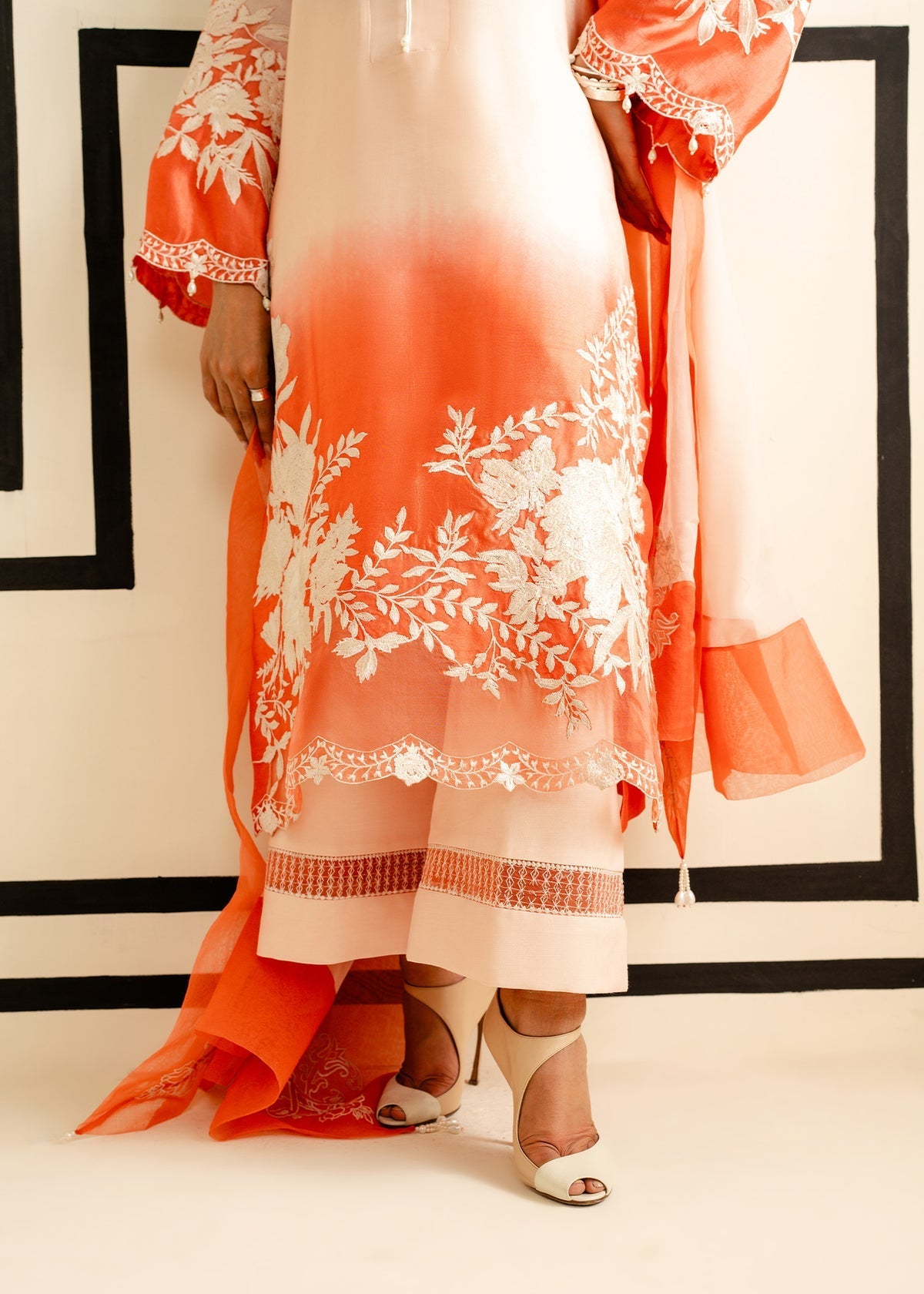 Mahgul | Nooreh Luxe | Ombre Coral by Mahgul - Designer Dress - Type: Ladies Clothes - Available at Libayah - 100% Original