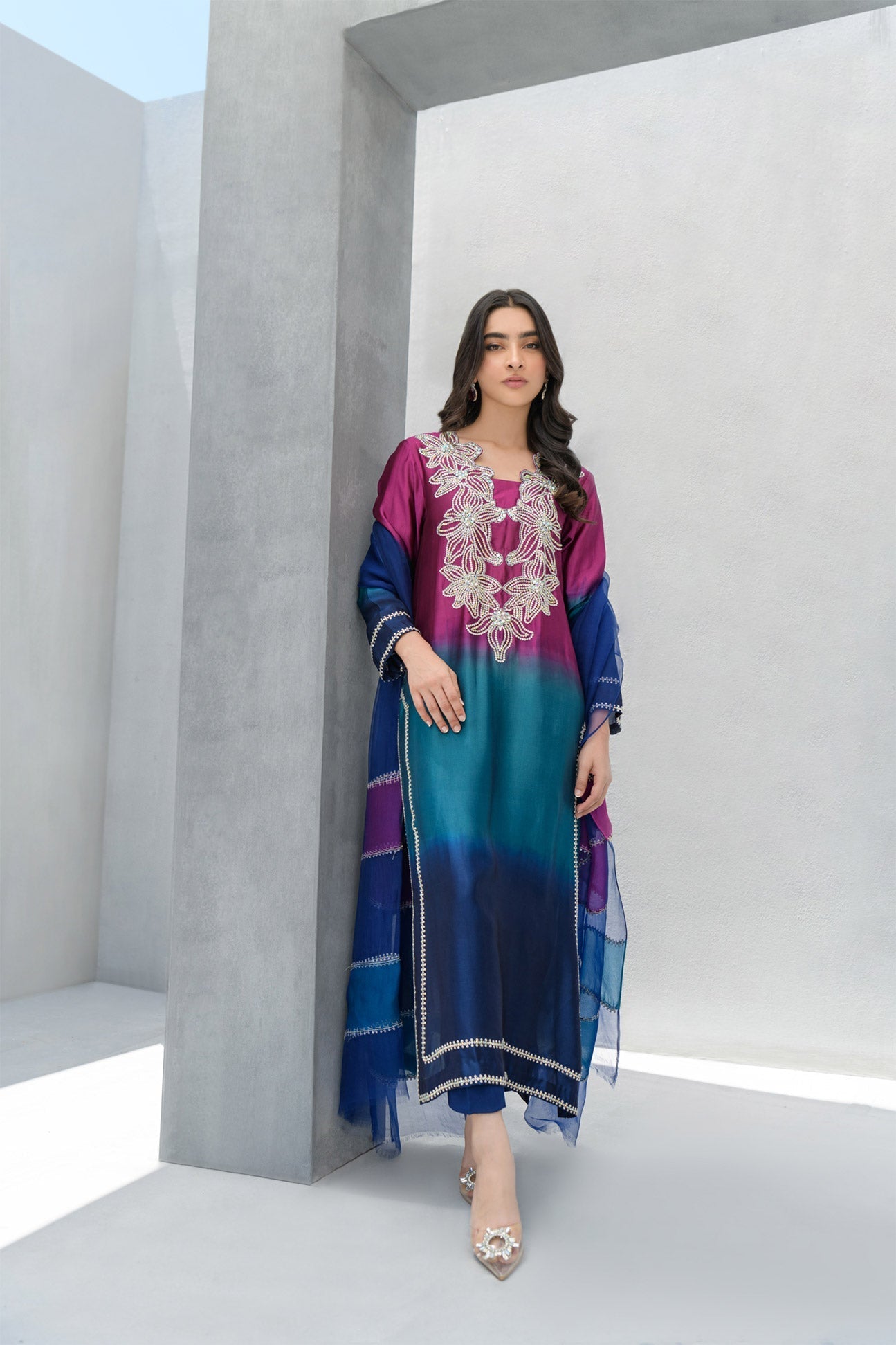 Flairs Studio | Luxury Pret | Ombre by Flairs Studio - Designer Dress - Type: Luxury - Available at Libayah - 100% Original