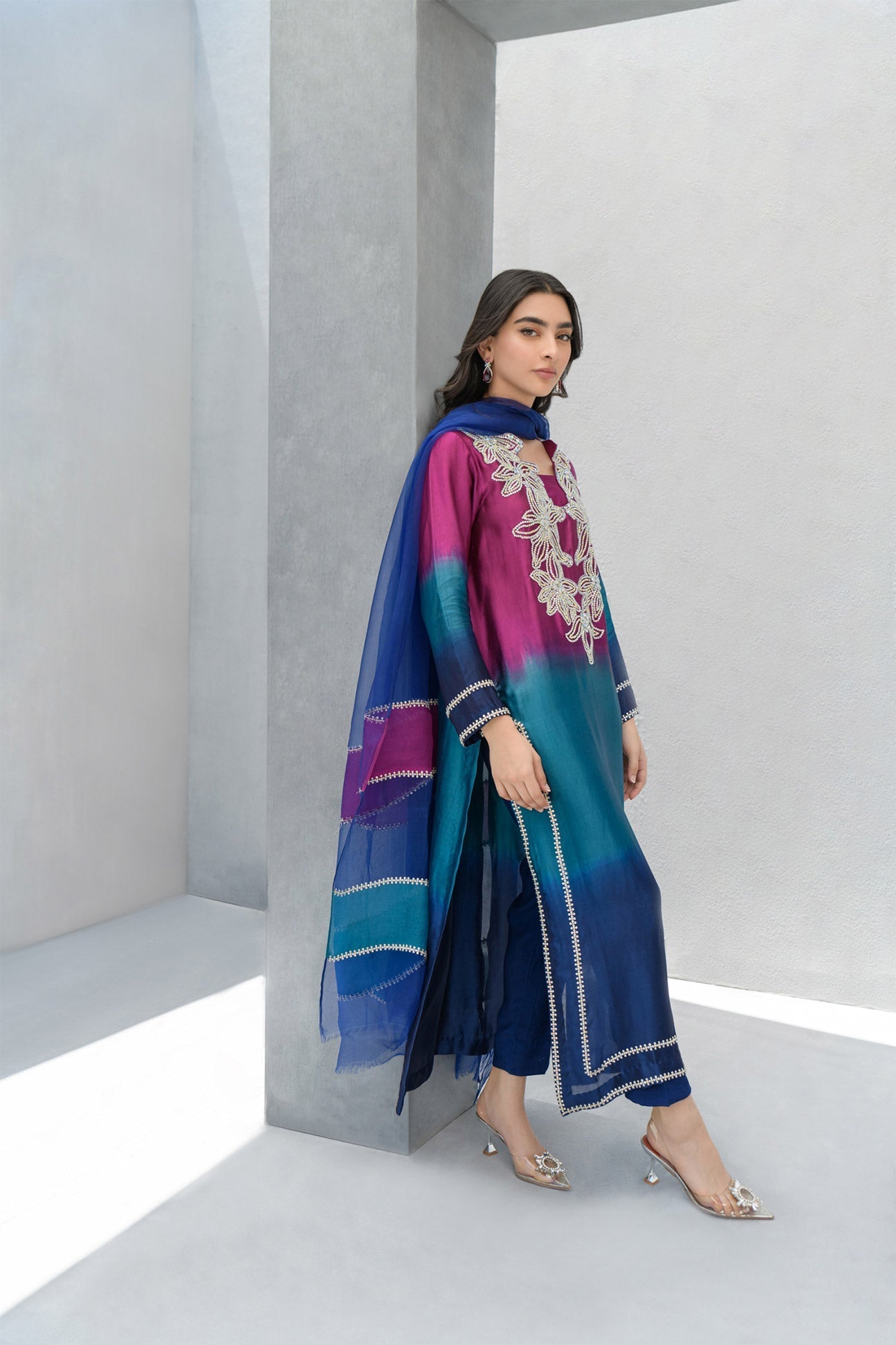 Flairs Studio | Luxury Pret | Ombre by Flairs Studio - Designer Dress - Type: Luxury - Available at Libayah - 100% Original