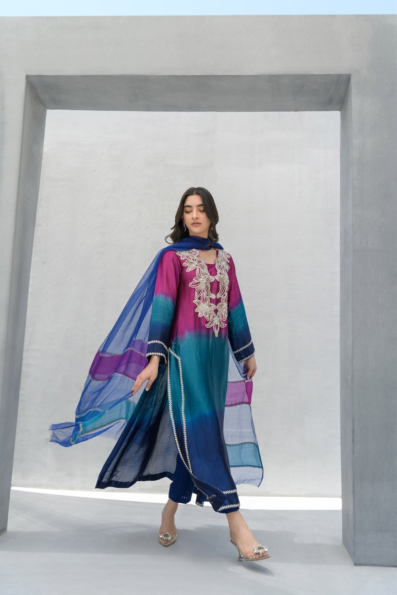 Flairs Studio | Luxury Pret | Ombre by Flairs Studio - Designer Dress - Type: Luxury - Available at Libayah - 100% Original