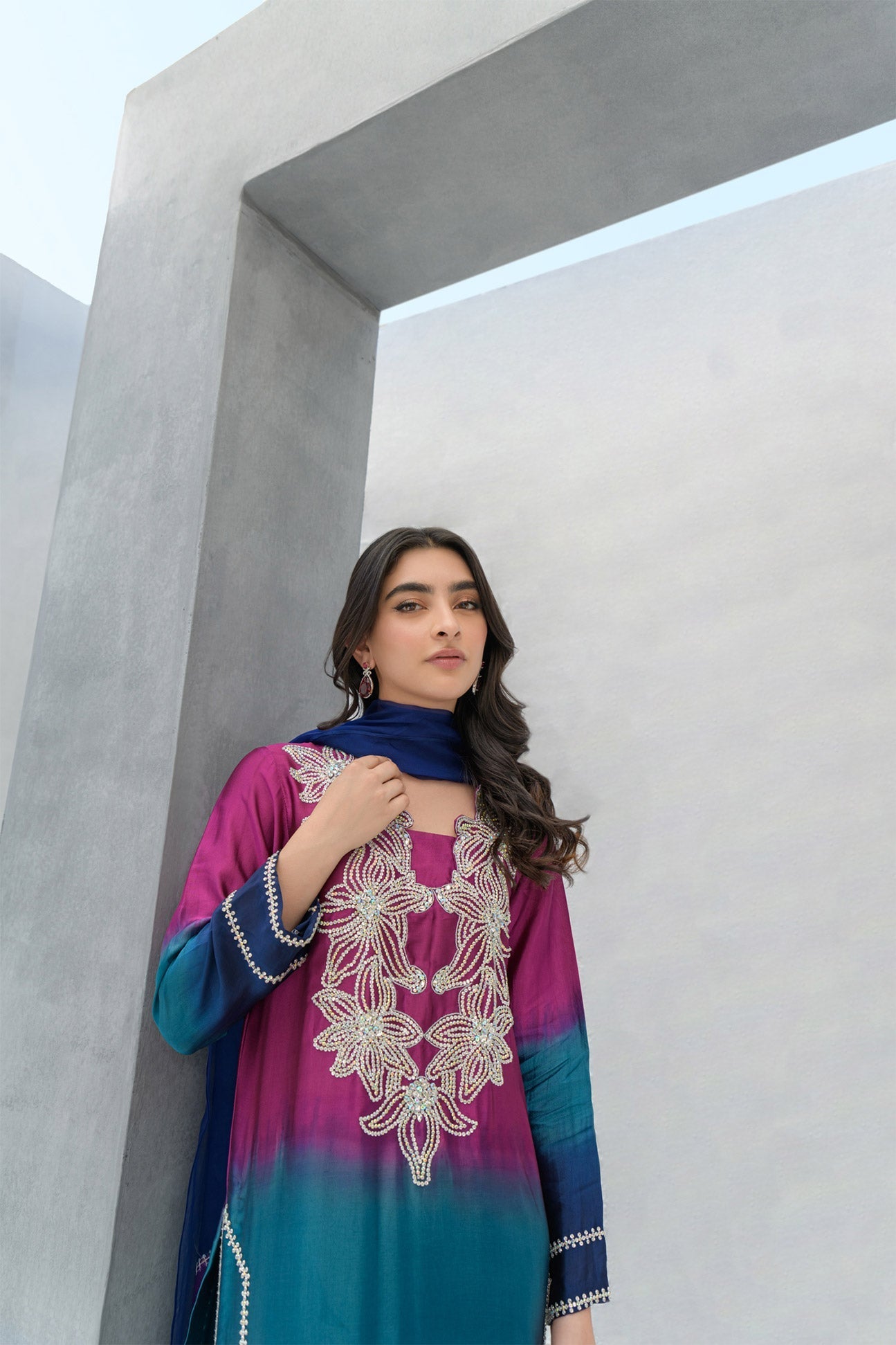 Flairs Studio | Luxury Pret | Ombre by Flairs Studio - Designer Dress - Type: Luxury - Available at Libayah - 100% Original