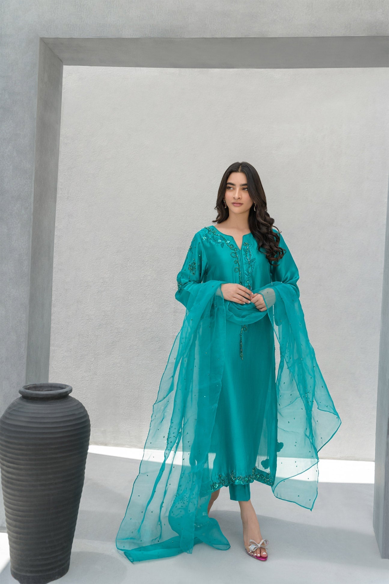 Flairs Studio | Luxury Pret | Aquamarine by Flairs Studio - Designer Dress - Type: Luxury - Available at Libayah - 100% Original