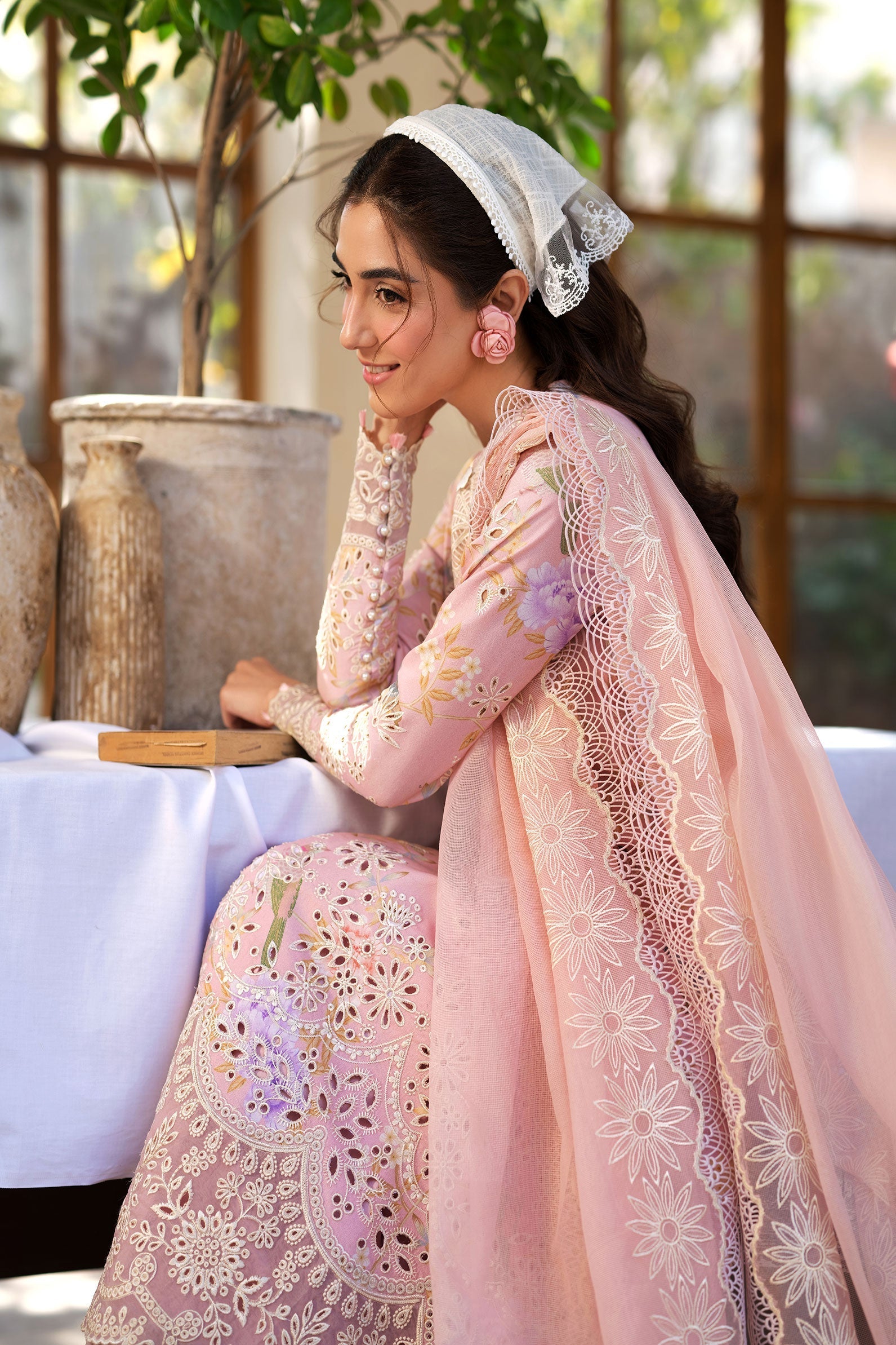 Maryam Hussain | Luxury Lawn 25 | Dimple by Maryam Hussain - Designer Dress - Type: Ladies Clothes - Available at Libayah - 100% Original