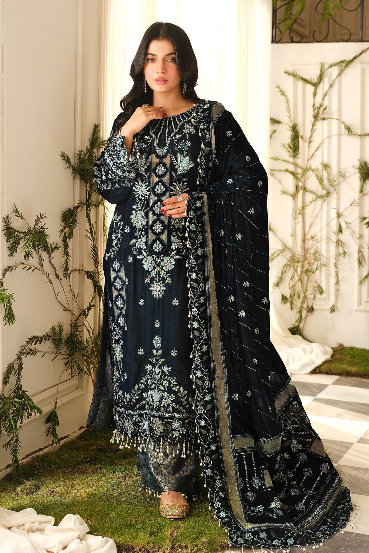 Raeesa Premium | Sheen Luxury Velvet | Zeve by Raeesa Premium - Designer Dress - Type: Ladies Clothes - Available at Libayah - 100% Original