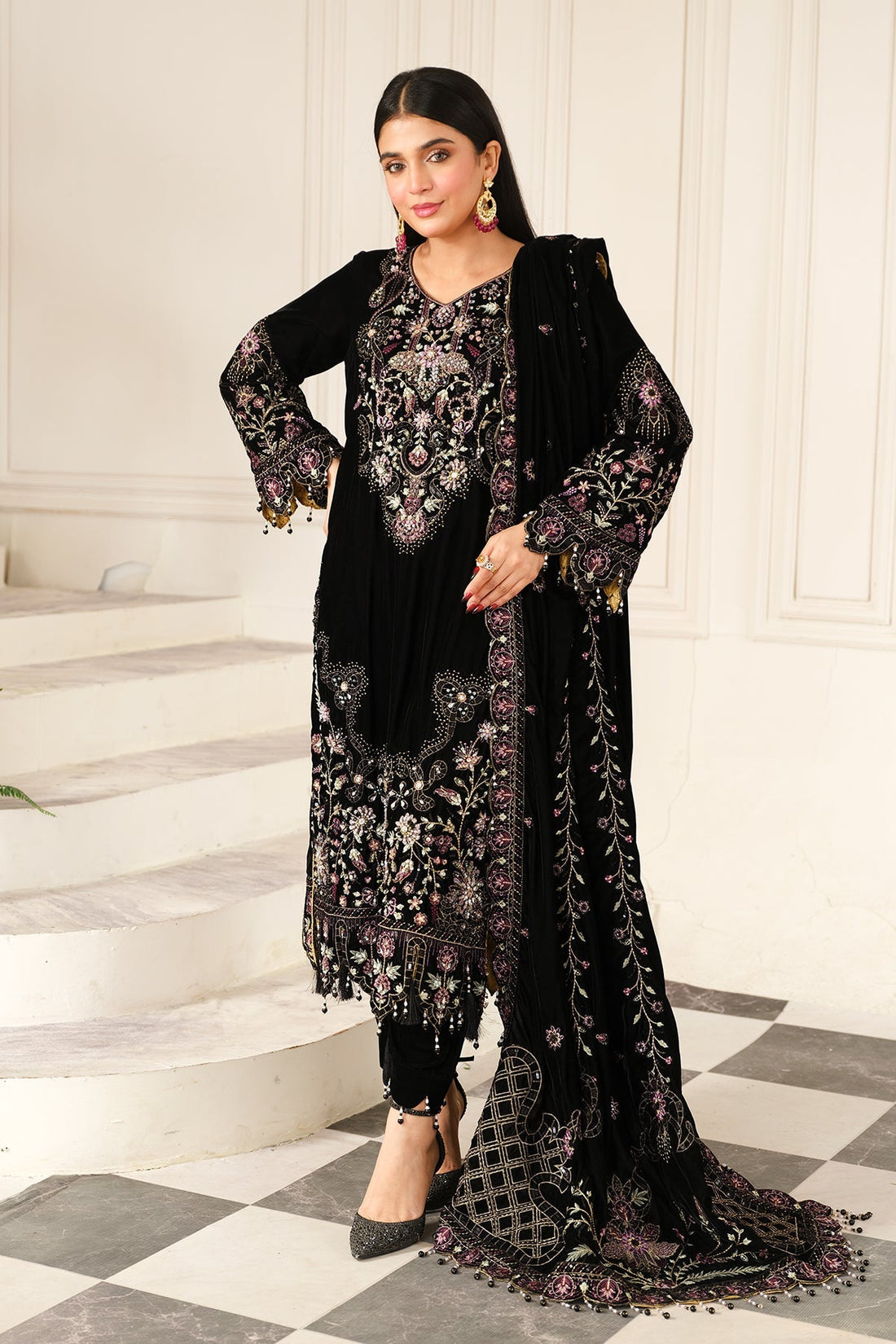 Raeesa Premium | Sheen Luxury Velvet | Noir by Raeesa Premium - Designer Dress - Type: Ladies Clothes - Available at Libayah - 100% Original