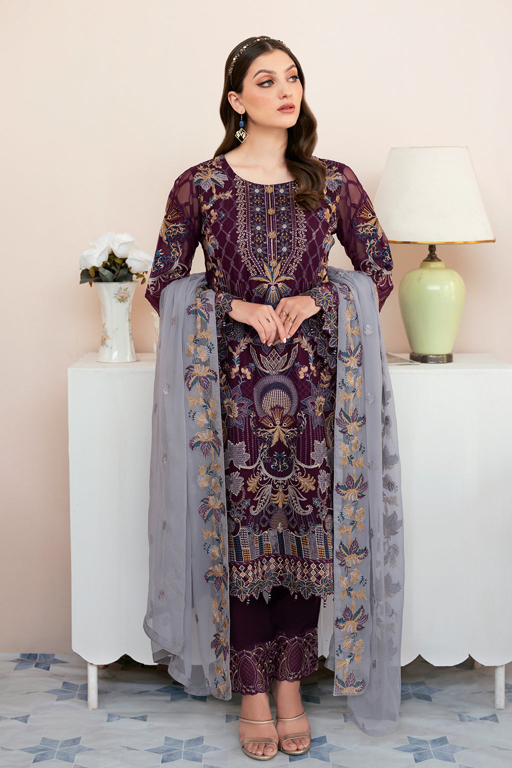 Ramsha | Rangoon Chiffon Collection 24 | D-904 by Ramsha - Designer Dress - Type: Ladies Clothes - Available at Libayah - 100% Original