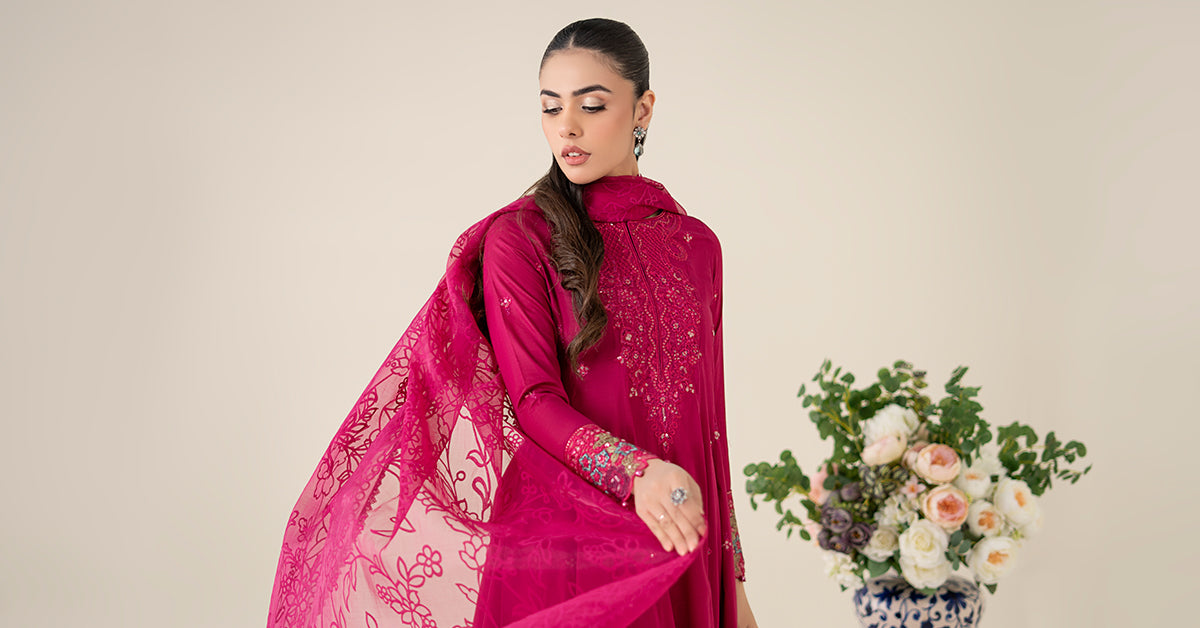 Maria B | Luxury Pret 25 | DW-EA25-08 by Maria B - Designer Dress - Type: Ladies Clothes - Available at Libayah - 100% Original