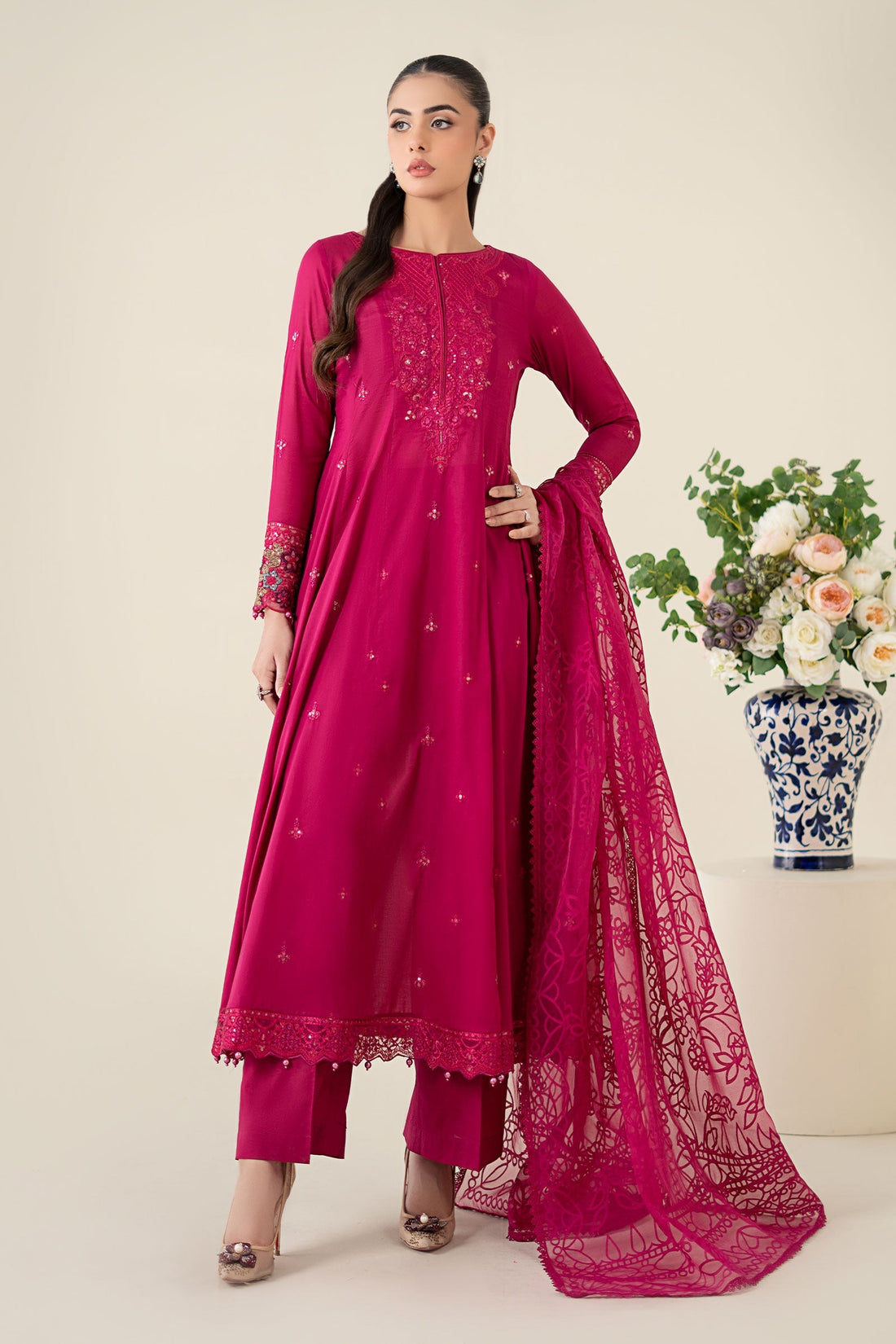 Maria B | Luxury Pret 25 | DW-EA25-08 by Maria B - Designer Dress - Type: Ladies Clothes - Available at Libayah - 100% Original