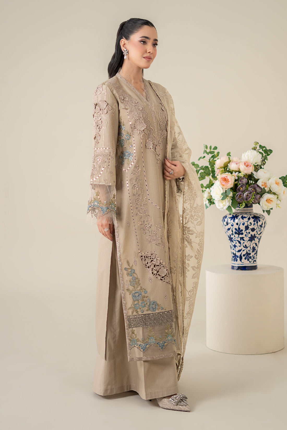 Maria B | Luxury Pret 25 | DW-EA25-16 by Maria B - Designer Dress - Type: Ladies Clothes - Available at Libayah - 100% Original