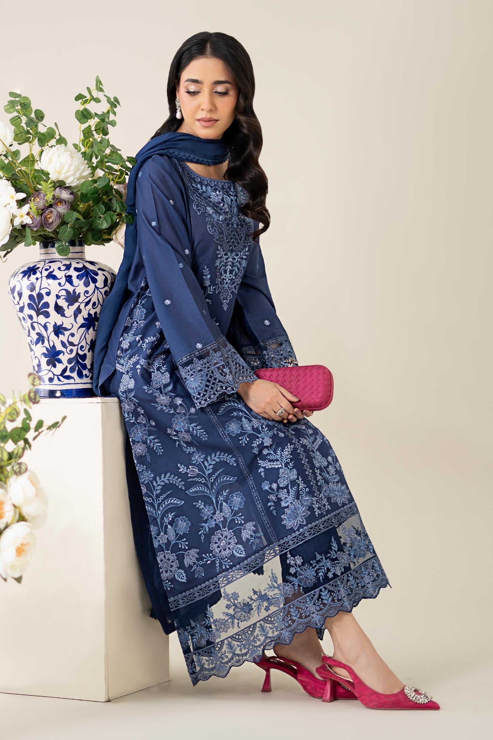 Maria B | Luxury Pret 25 | DW-EA25-21 by Maria B - Designer Dress - Type: Ladies Clothes - Available at Libayah - 100% Original