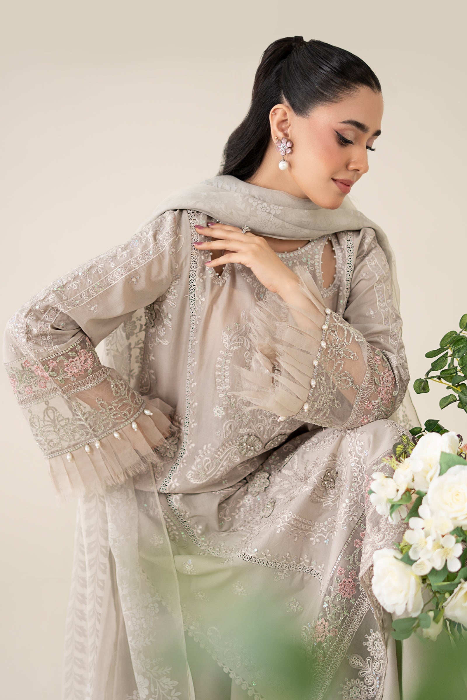 Maria B | Luxury Pret 25 | DW-EA25-57 by Maria B - Designer Dress - Type: Ladies Clothes - Available at Libayah - 100% Original