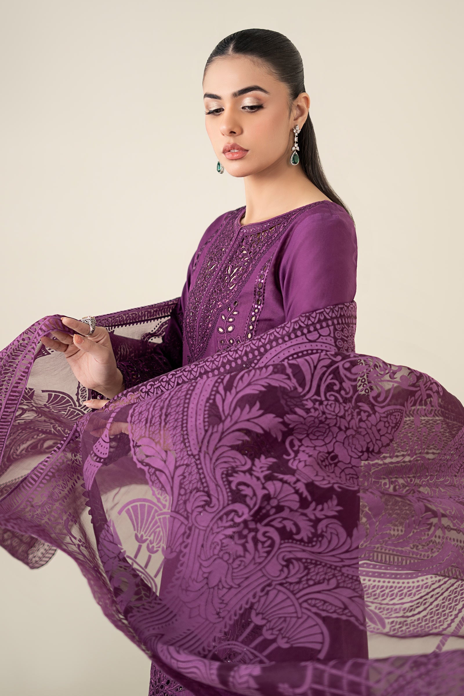 Maria B | Luxury Pret 25 | DW-EA25-74 by Maria B - Designer Dress - Type: Ladies Clothes - Available at Libayah - 100% Original