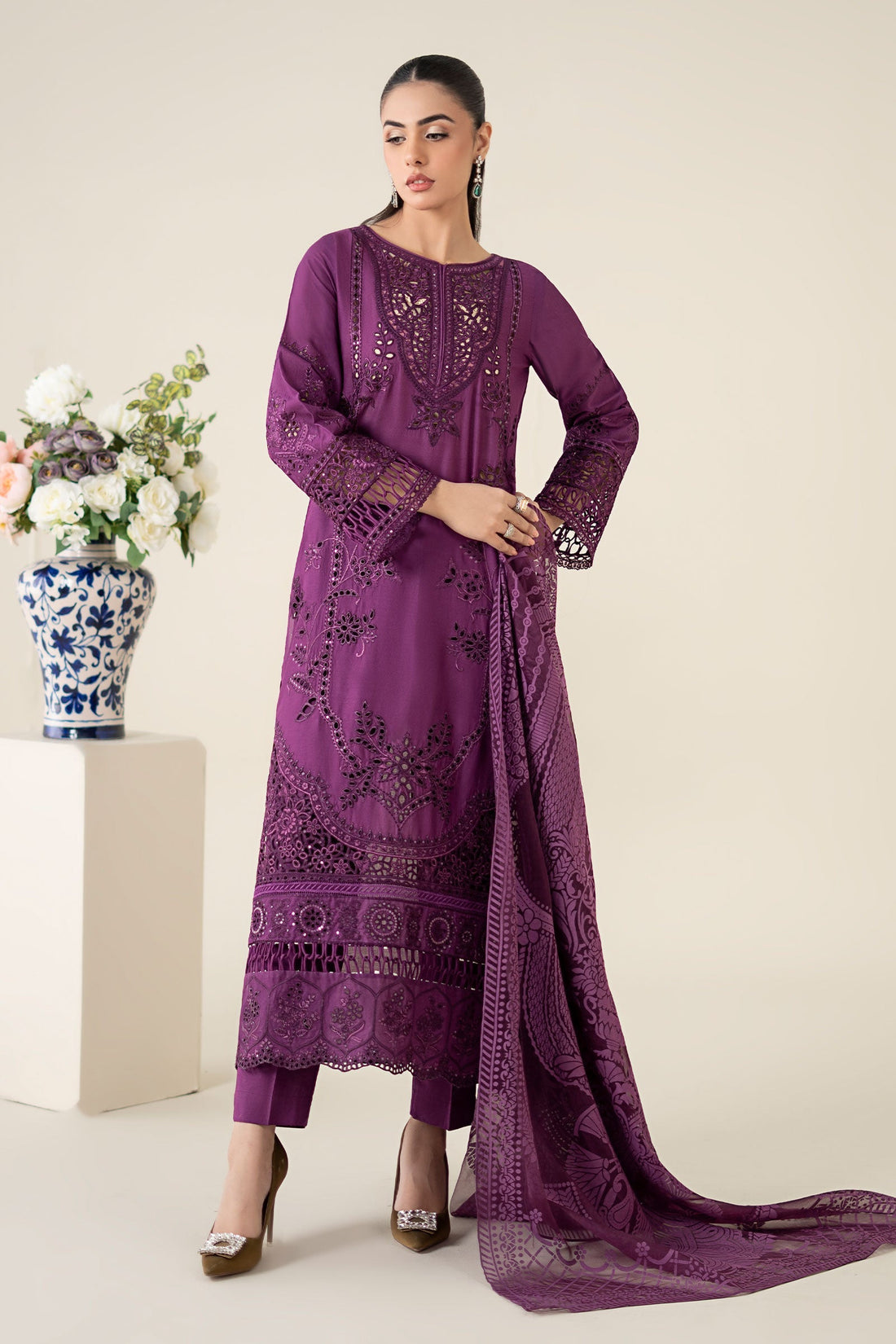 Maria B | Luxury Pret 25 | DW-EA25-74 by Maria B - Designer Dress - Type: Ladies Clothes - Available at Libayah - 100% Original