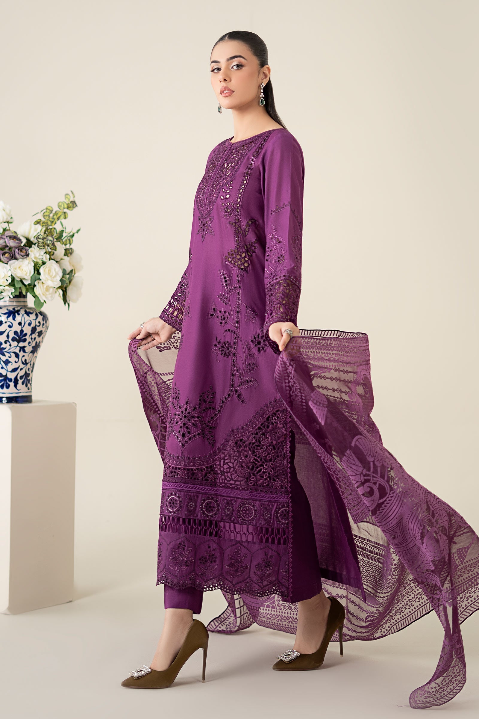 Maria B | Luxury Pret 25 | DW-EA25-74 by Maria B - Designer Dress - Type: Ladies Clothes - Available at Libayah - 100% Original