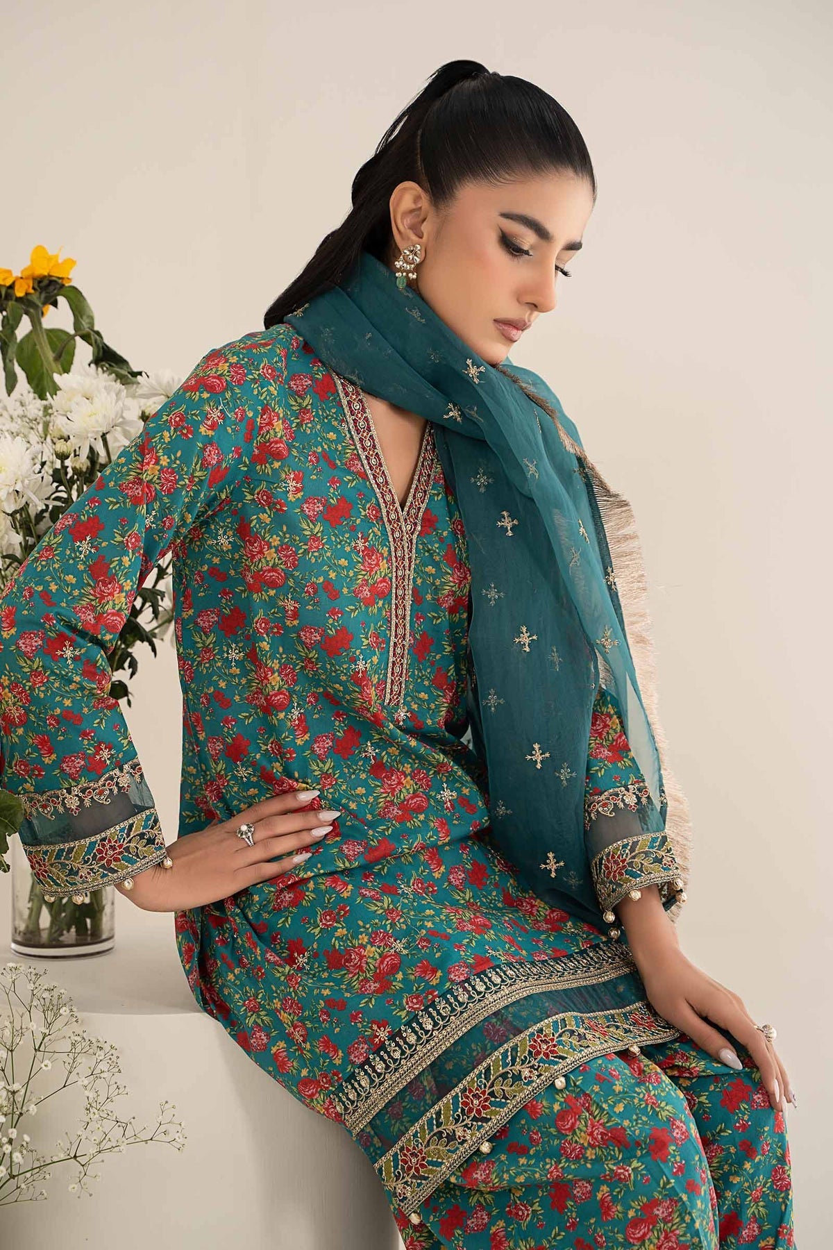 Maria B | Casual Pret 25 | DW-EF25-09 by Maria B - Designer Dress - Type: Ladies Clothes - Available at Libayah - 100% Original