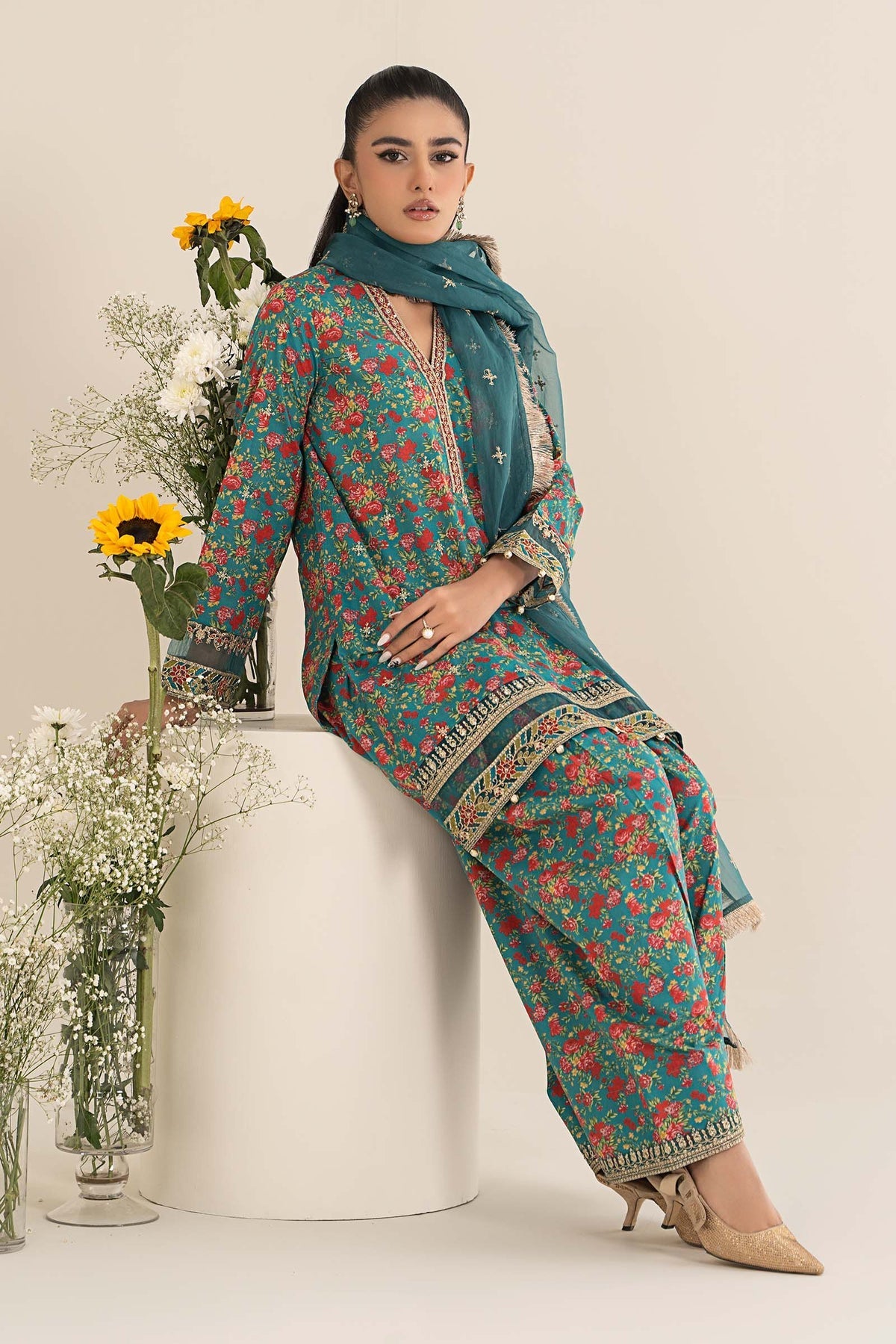Maria B | Casual Pret 25 | DW-EF25-09 by Maria B - Designer Dress - Type: Ladies Clothes - Available at Libayah - 100% Original