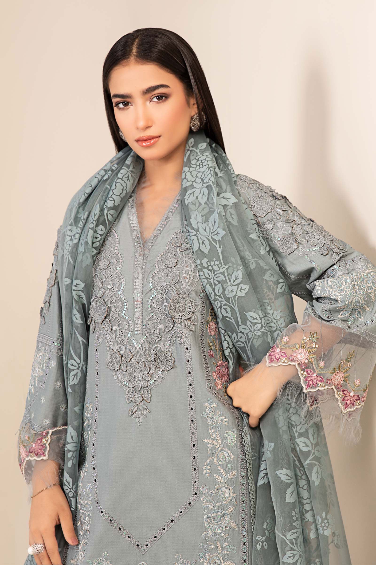 Maria B | Luxury Pret 25 | DW-EA25-16 by Maria B - Designer Dress - Type: Ladies Clothes - Available at Libayah - 100% Original