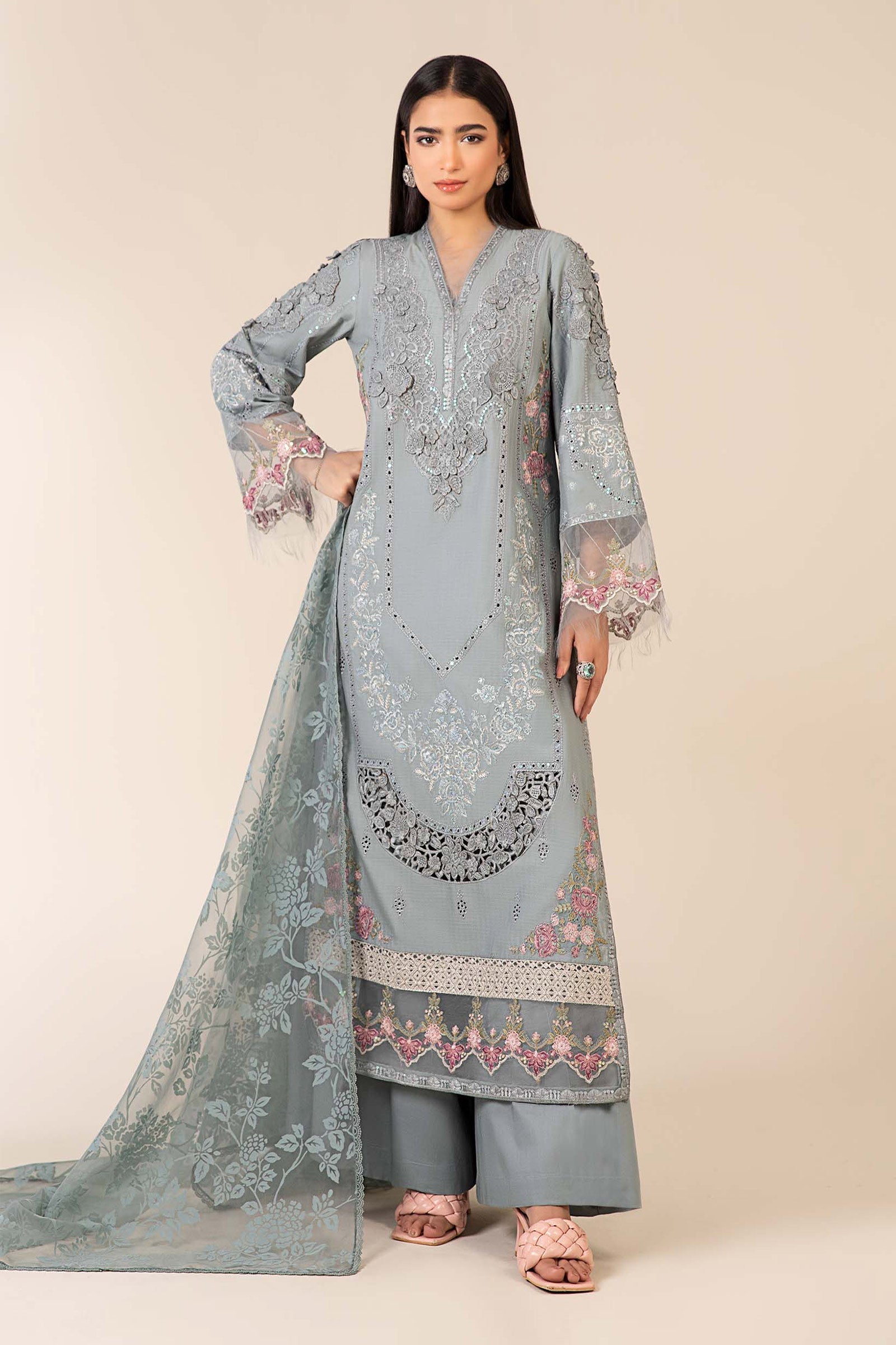 Maria B | Luxury Pret 25 | DW-EA25-16 by Maria B - Designer Dress - Type: Ladies Clothes - Available at Libayah - 100% Original