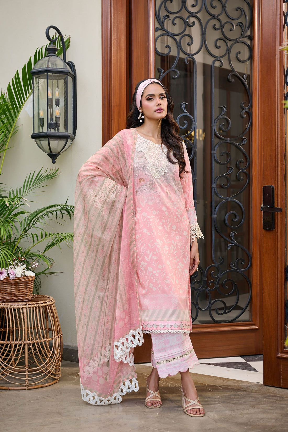 Dhanak | Lawn Collection SS-24 | 3183-Pink by Dhanak - Designer Dress - Type: Ladies Clothes - Available at Libayah - 100% Original