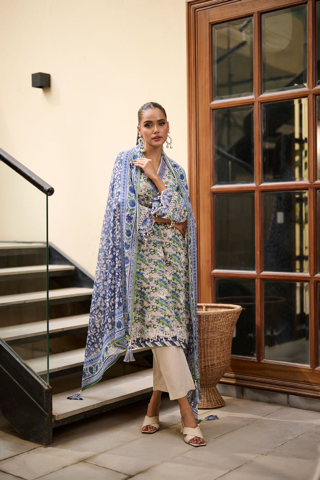 Dhanak | Lawn Collection SS-24 | 3181-Green Floral by Dhanak - Designer Dress - Type: Ladies Clothes - Available at Libayah - 100% Original