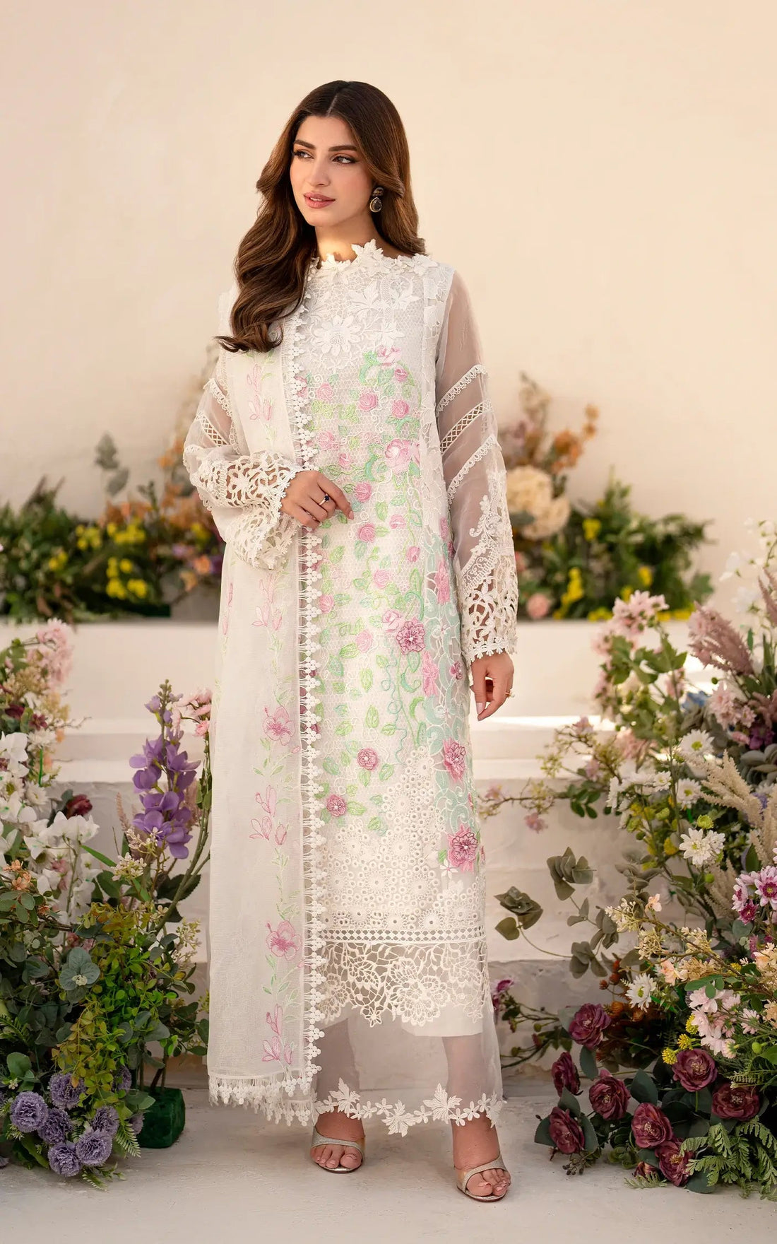 Asifa and Nabeel | Azalia Sumemr 25 | Dove (AZL25-03) by Asifa and Nabeel - Designer Dress - Type: Ladies Clothes - Available at Libayah - 100% Original