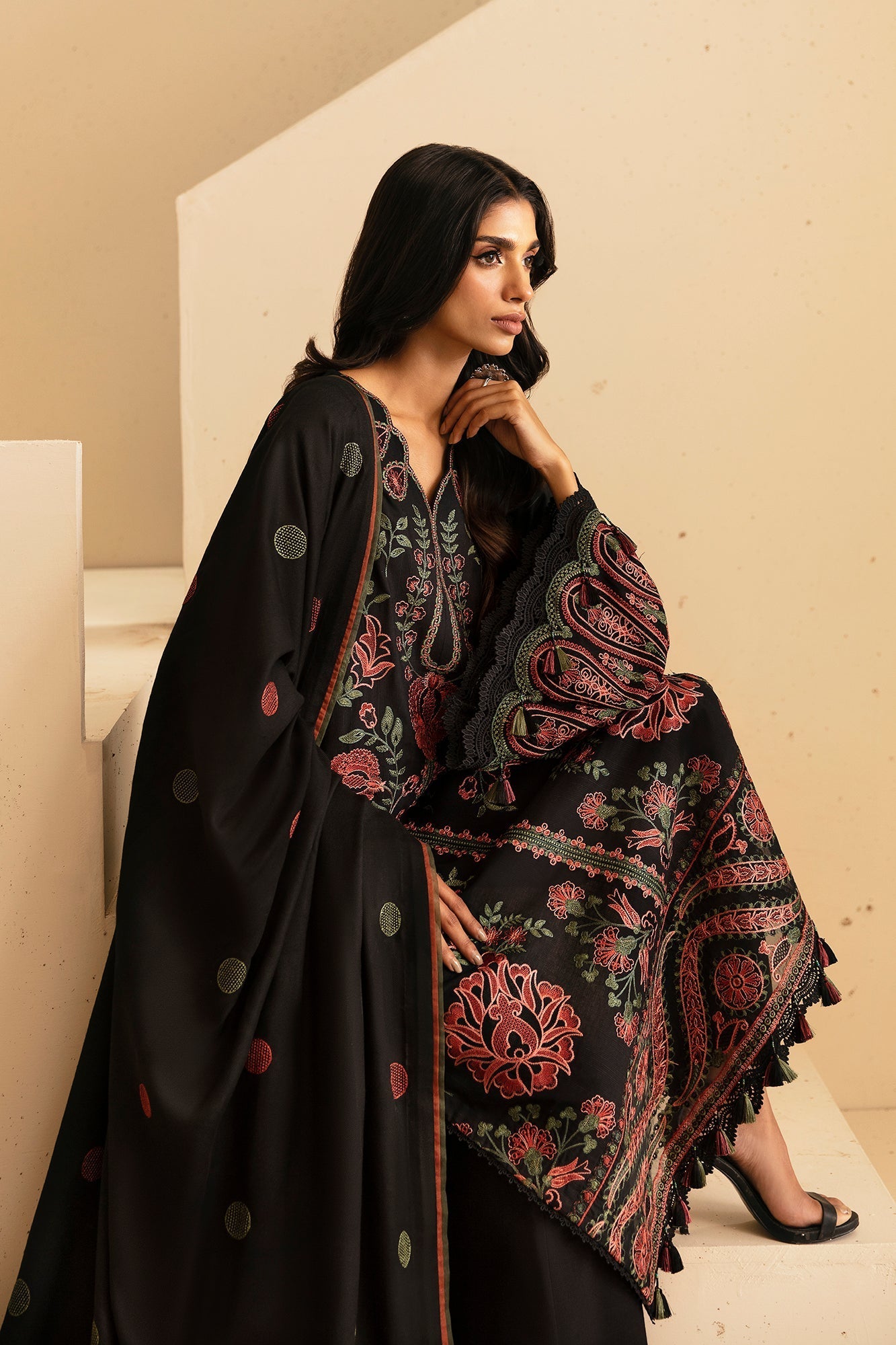Ethnic | Rozana Winter Collection | ET-15 by Ethnic - Designer Dress - Type: Ladies Clothes - Available at Libayah - 100% Original
