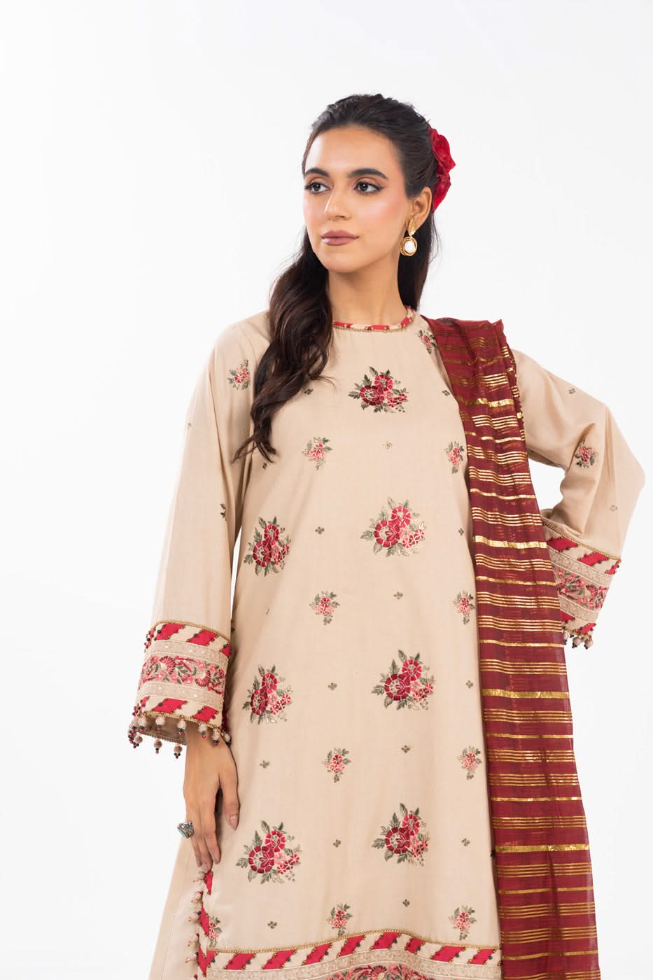 AlKaram | Festive Summer 25 | FC-35N-25-Beige by Alkaram - Designer Dress - Type: Ladies Clothes - Available at Libayah - 100% Original