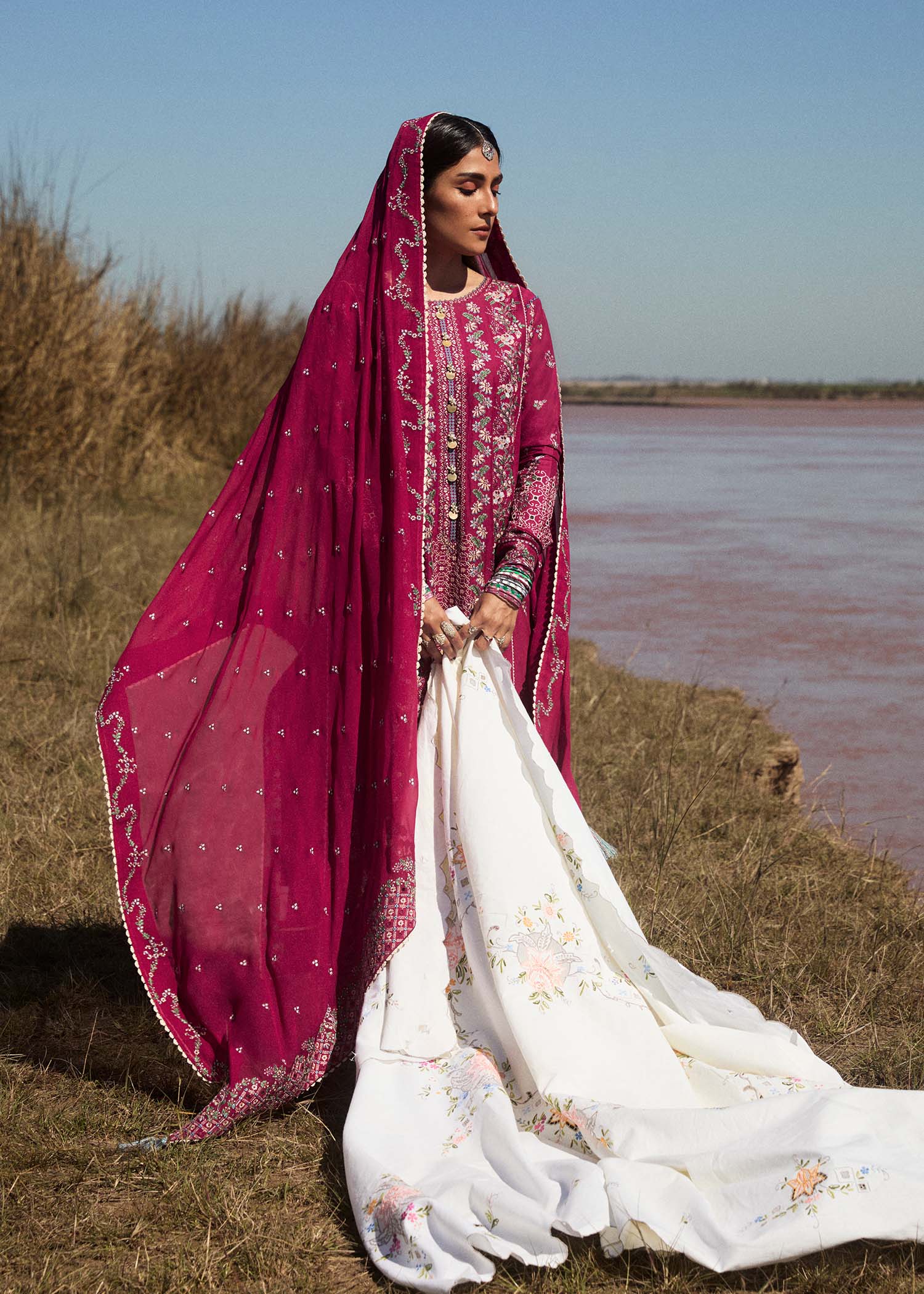 Hussain Rehar | Surkh Eid Pret'25 | Mehrunisa by Hussain Rehar - Designer Dress  - Type : Ladies Clothes - Available at Libayah - 100% Original 