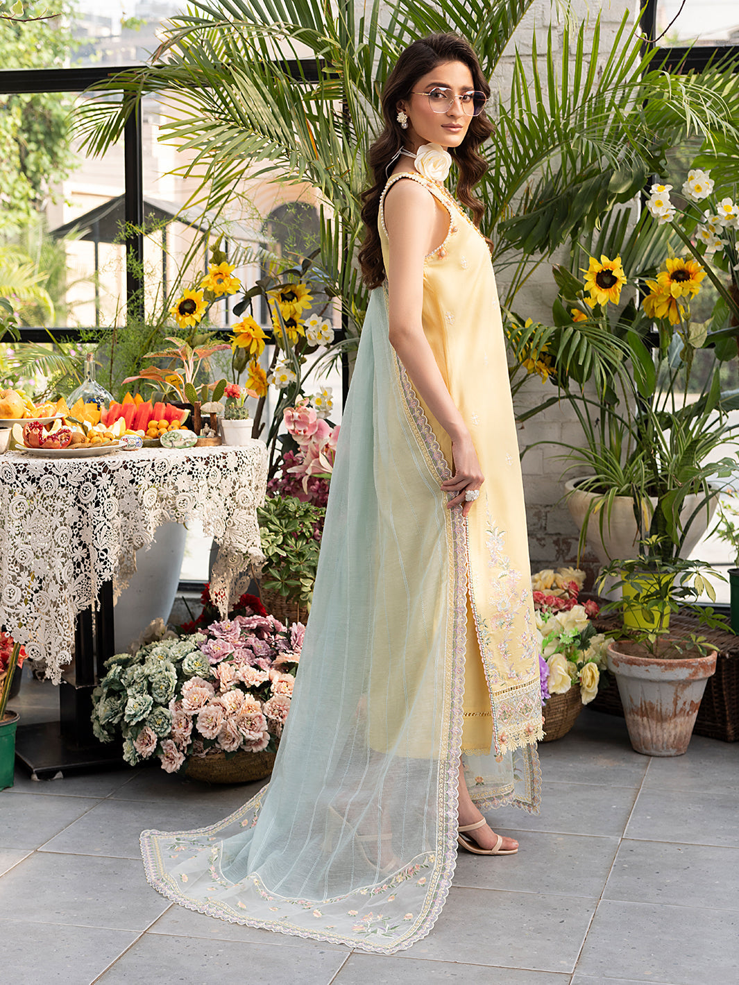 Izel | Meadow Muse Embroidered Lawn 25 | FLEURIS by Izel - Designer Dress - Type: Ladies Clothes - Available at Libayah - 100% Original