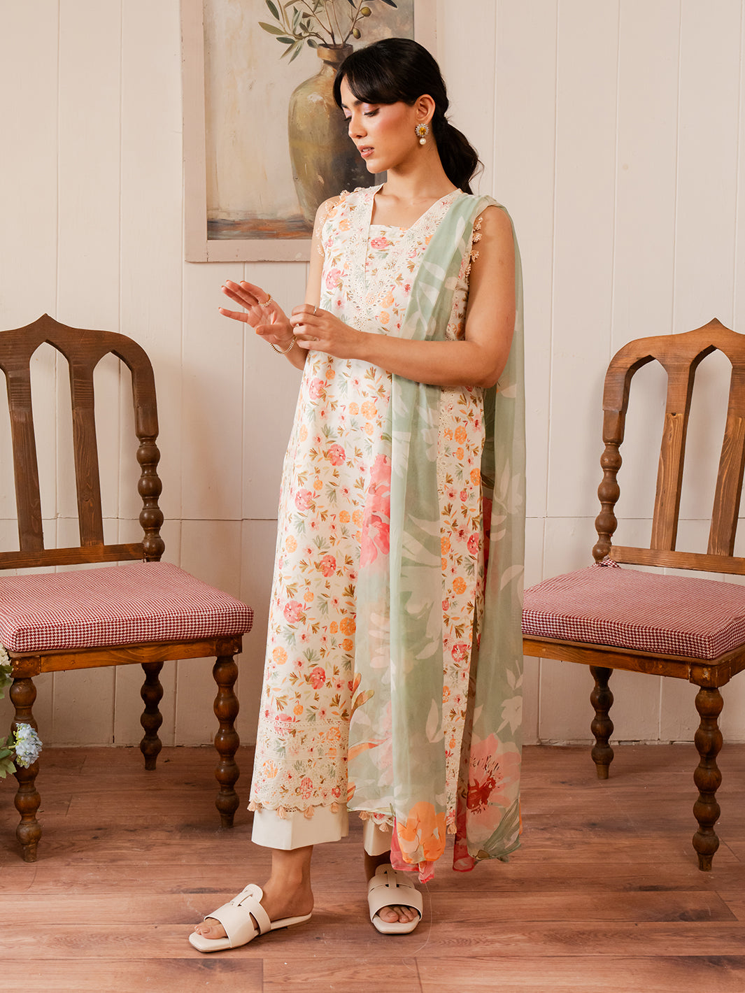 Izel | Oh Spring Lawn 25 | FLORA (B) by Izel - Designer Dress - Type: Ladies Clothes - Available at Libayah - 100% Original