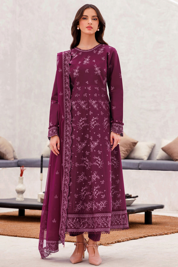 Farasha | Bahaar Embroidered Lawn | Regal Plum by Farasha - Designer Dress - Type: Ladies Clothes - Available at Libayah - 100% Original