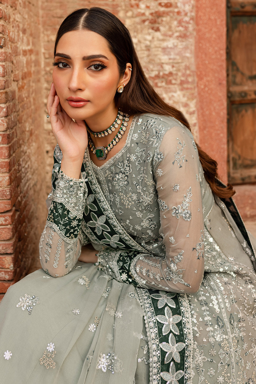 Farasha | Ritzier Wedding Formals |  Grey Veil by Farasha - Designer Dress - Type: Ladies Clothes - Available at Libayah - 100% Original