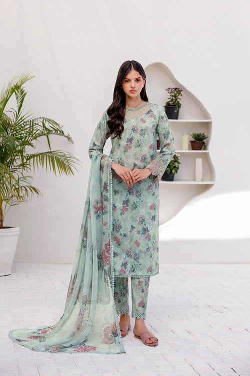 Farasha | Printed Essentials | MINT BREEZE by Farasha - Designer Dress - Type: Ladies Clothes - Available at Libayah - 100% Original