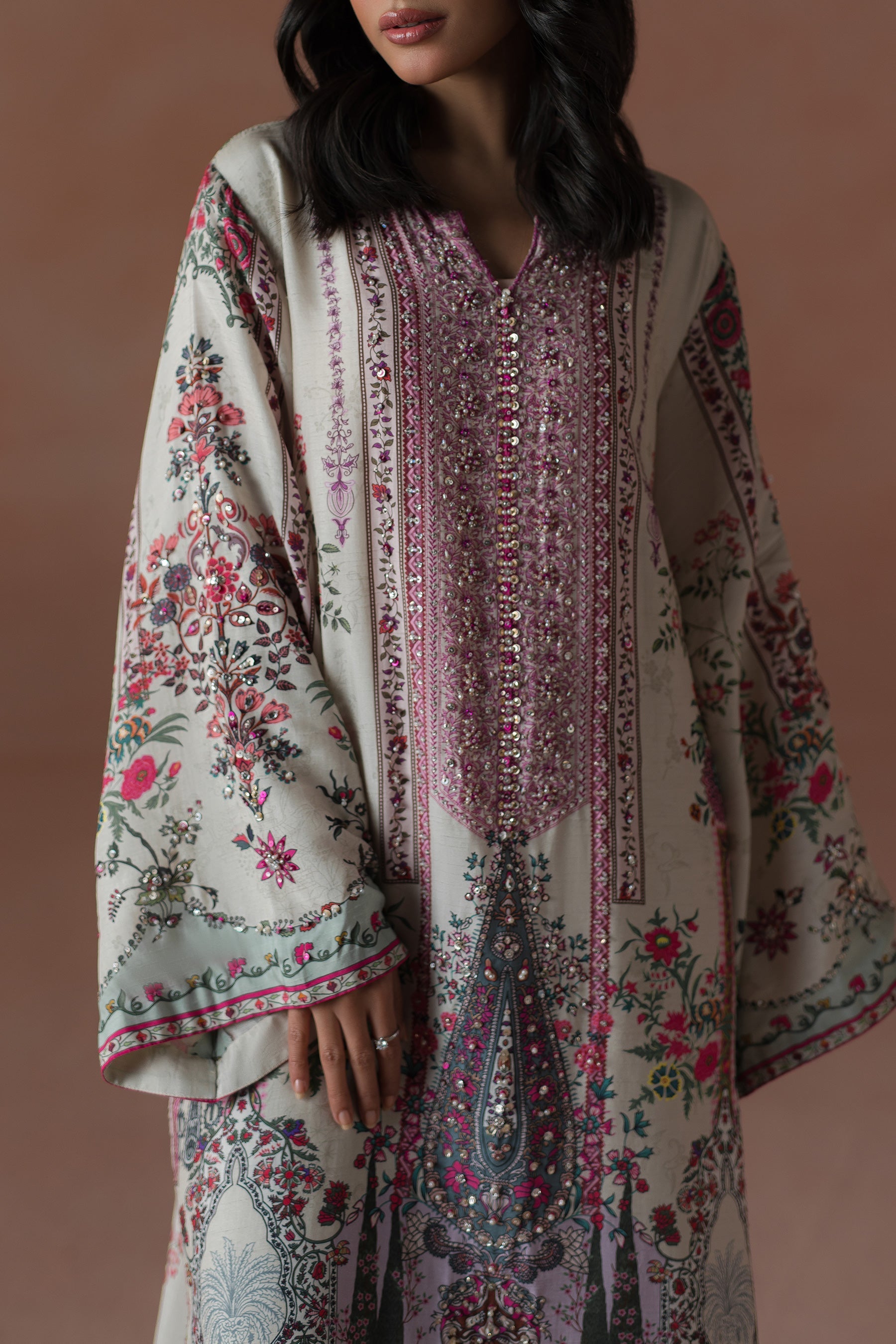 Ammara Khan | Flo 25 | Raspberry Cooler Long shirt Set (D-05) by Ammara Khan - Designer Dress - Type: Ladies Clothes - Available at Libayah - 100% Original