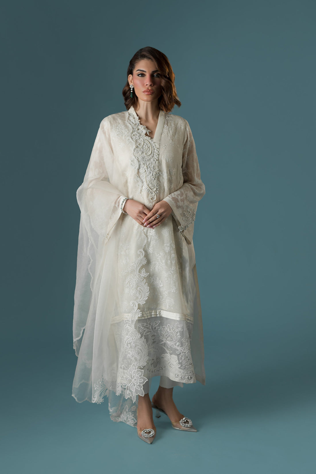 Ammara Khan | Flo 25 | Chandni Rani Long Kurta Set (D-11) by Ammara Khan - Designer Dress - Type: Ladies Clothes - Available at Libayah - 100% Original