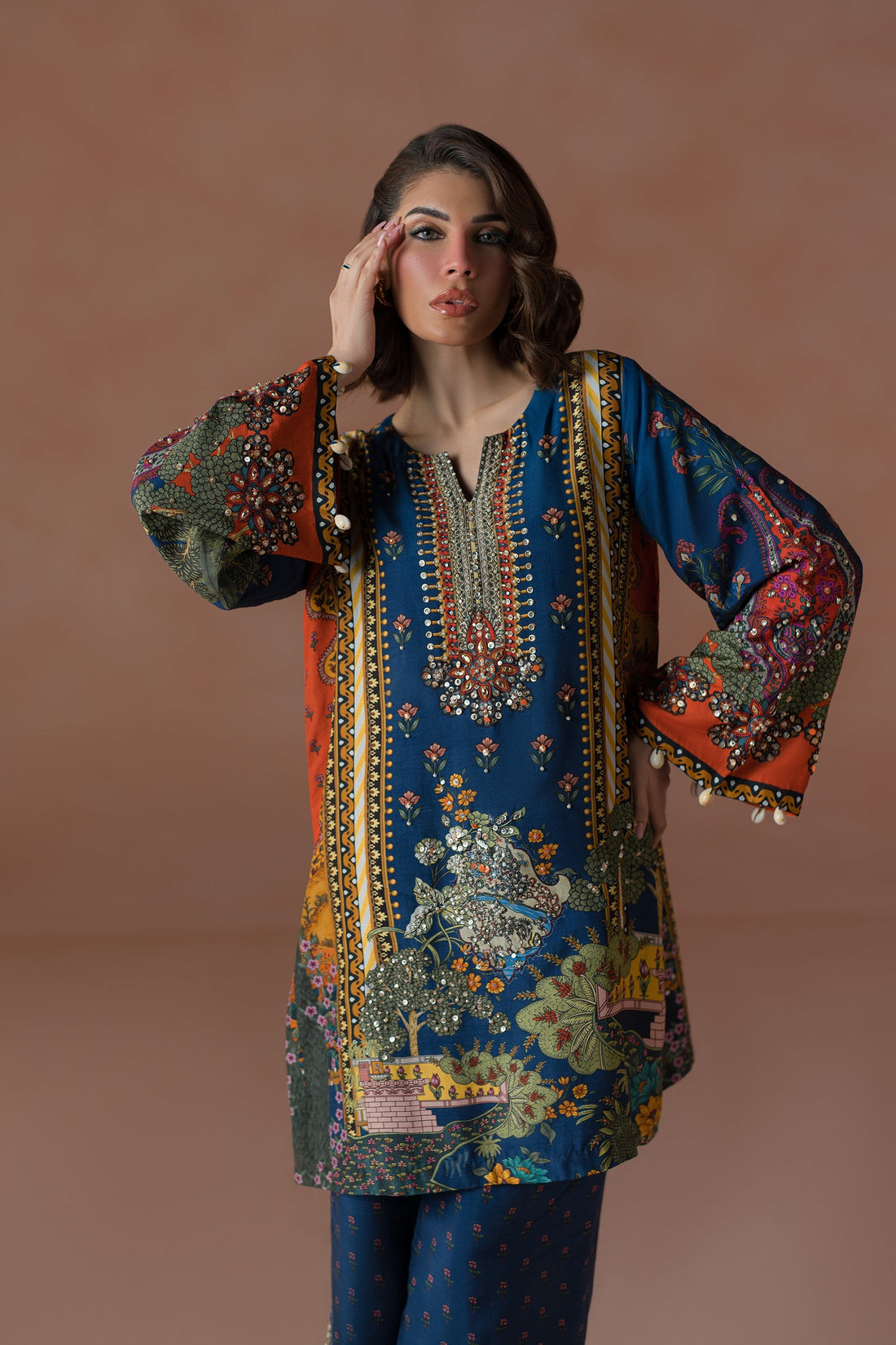 Ammara Khan | Flo 25 | Modern Mughal Multi Co-ord Set (D-01) by Ammara Khan - Designer Dress - Type: Ladies Clothes - Available at Libayah - 100% Original