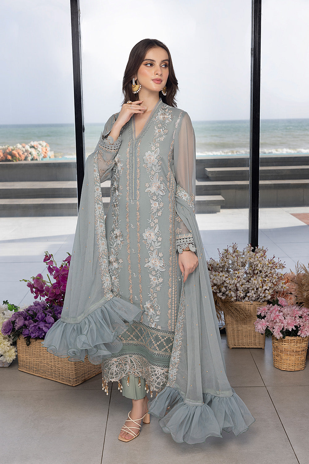 Azure | Luxe Formals | Floral Fringe by Azure - Designer Dress - Type: Ladies Clothes - Available at Libayah - 100% Original