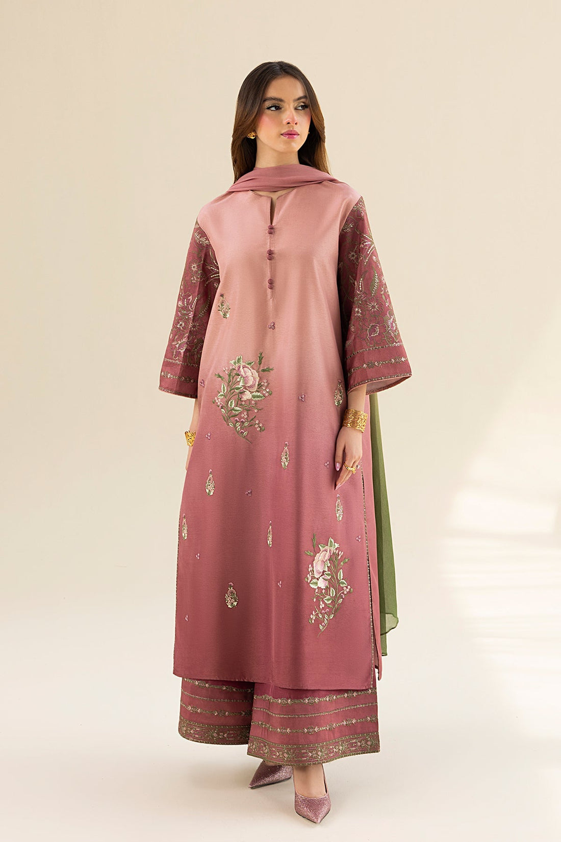 Erum Khan | Lillia Summer Edit | Vintage Rose by Erum Khan - Designer Dress - Type: Ladies Clothes - Available at Libayah - 100% Original