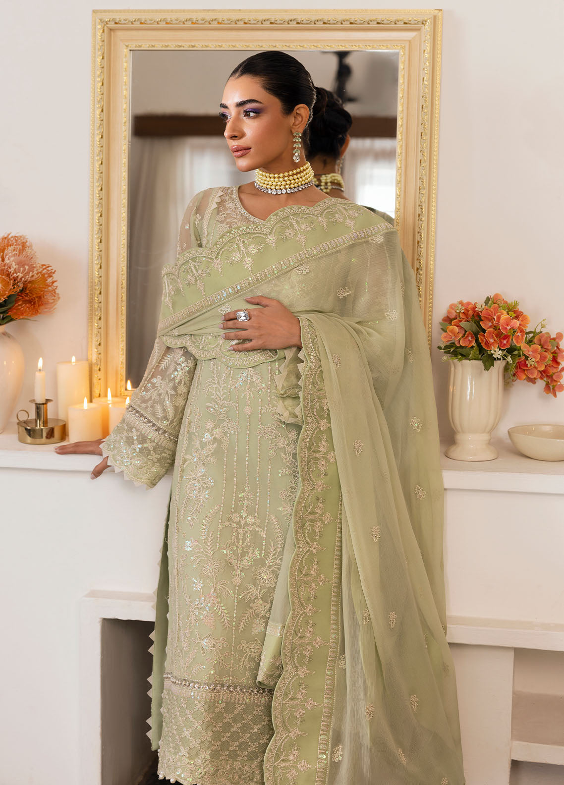 Gulaal | Reverie Embroidered Chiffon | VIRIDA by Gulaal - Designer Dress - Type: Ladies Clothes - Available at Libayah - 100% Original