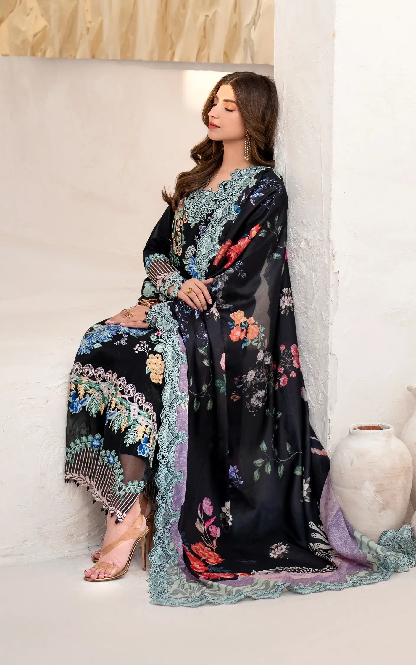 Asifa and Nabeel | Azalia Sumemr 25 | Garden Rose (AZL25-05) by Asifa and Nabeel - Designer Dress - Type: Ladies Clothes - Available at Libayah - 100% Original