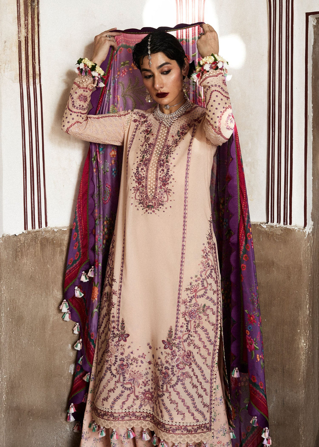 Hussain Rehar | Nirmal SS 25 | Lehr by Hussain Rehar - Designer Dress - Type: Ladies Clothes - Available at Libayah - 100% Original