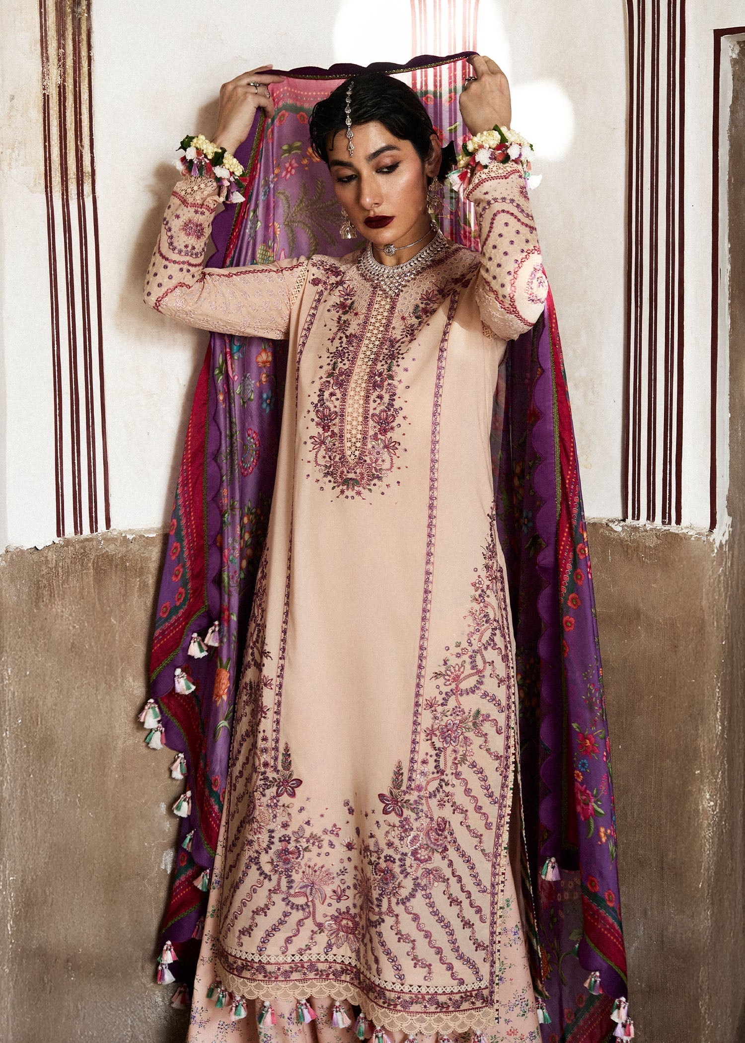 Hussain Rehar | Nirmal SS 25 | Lehr by Hussain Rehar - Designer Dress - Type: Ladies Clothes - Available at Libayah - 100% Original