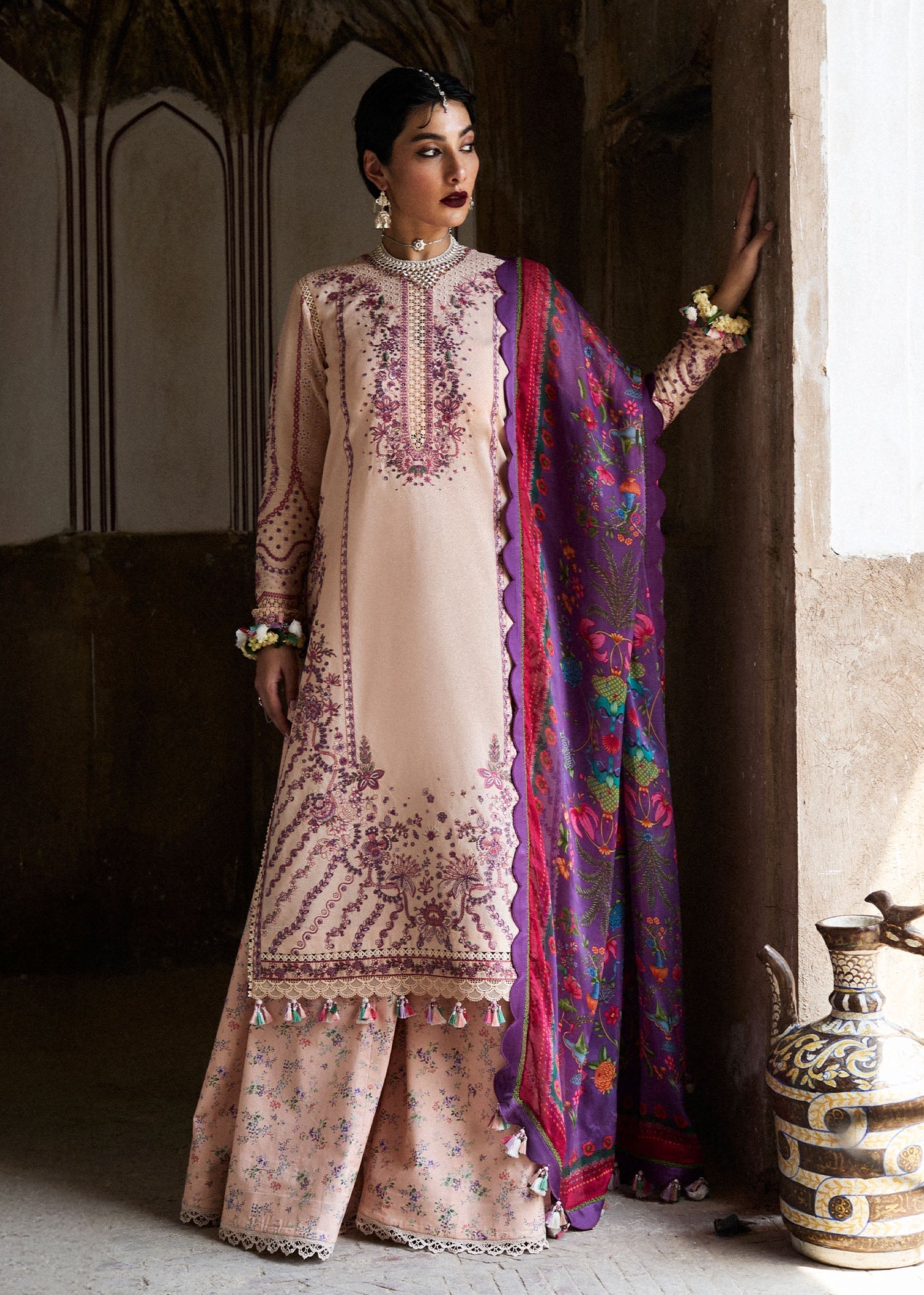 Hussain Rehar | Nirmal SS 25 | Lehr by Hussain Rehar - Designer Dress - Type: Ladies Clothes - Available at Libayah - 100% Original