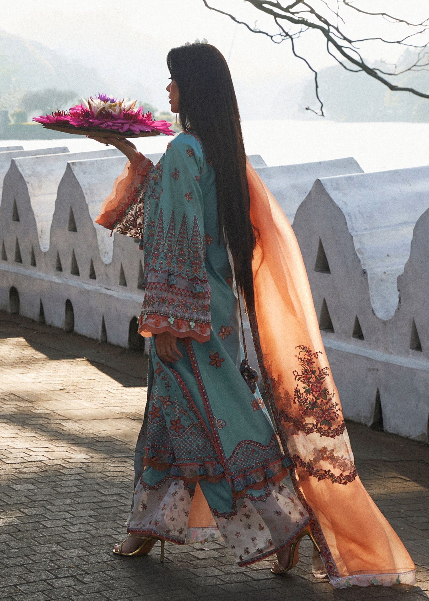 Hussain Rehar | Luxury Lawn 25 | Malibu by Hussain Rehar - Designer Dress - Type: Ladies Clothes - Available at Libayah - 100% Original