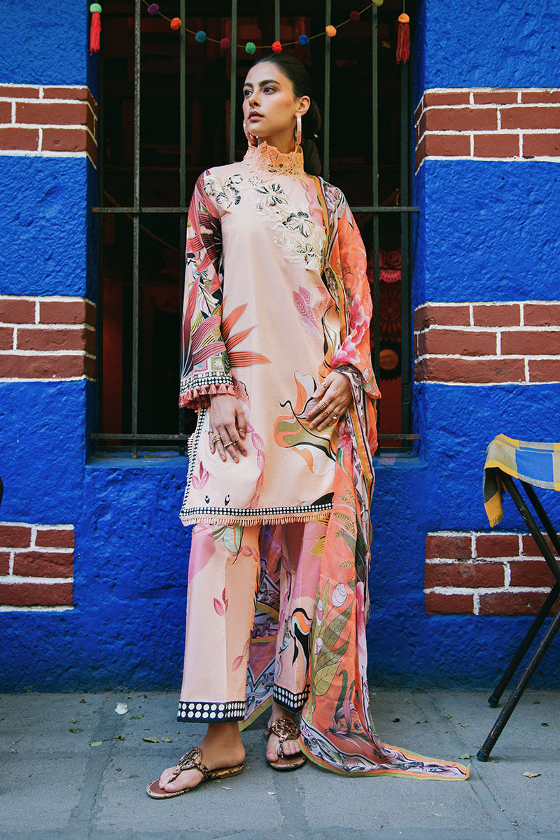 Mushq | La Dolce Hemline Prints 25 | Peach Poppies by Mushq - Designer Dress - Type: Ladies Clothes - Available at Libayah - 100% Original